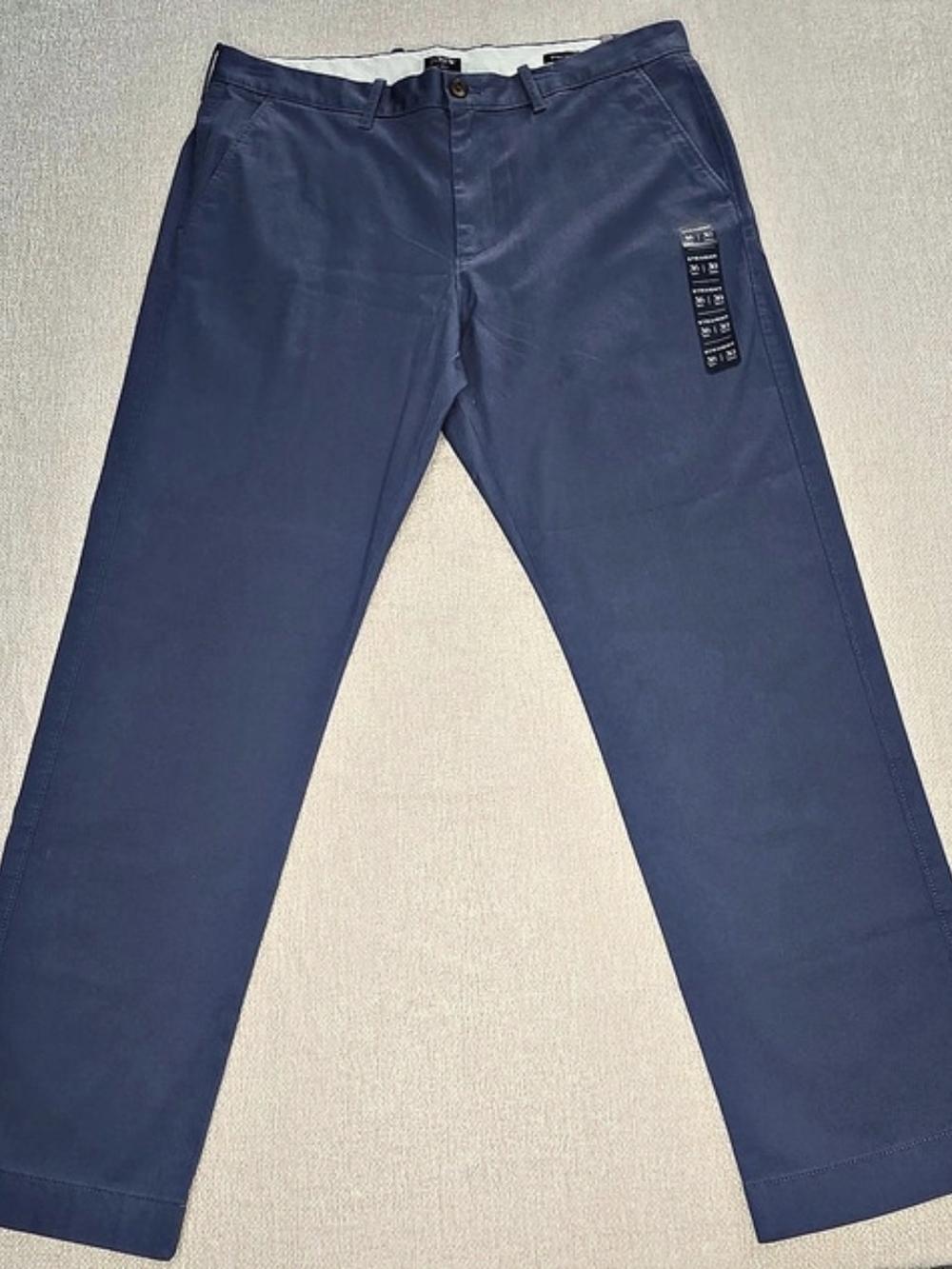 J.Crew Straight Flex Chino Pants Mens 36x30 Blue Stretch Cotton NWT. Preppy